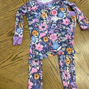 Floral Kids Pajamas - Purple and Multicolor